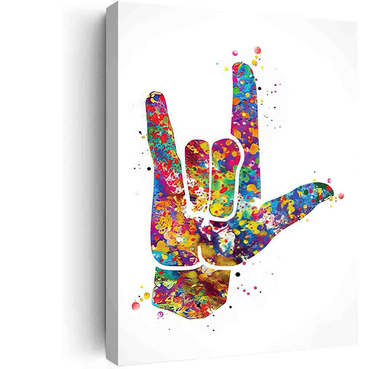 Amazon.com: DAVUD Bedroom Wall Hanging Decor,I Love You ASL